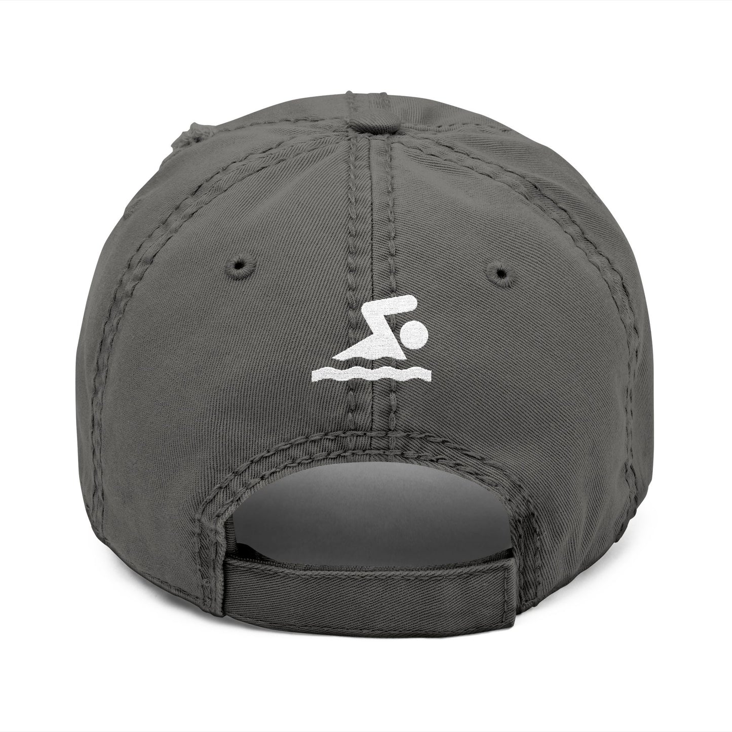 Embroidered Swim Mom Distressed Hat