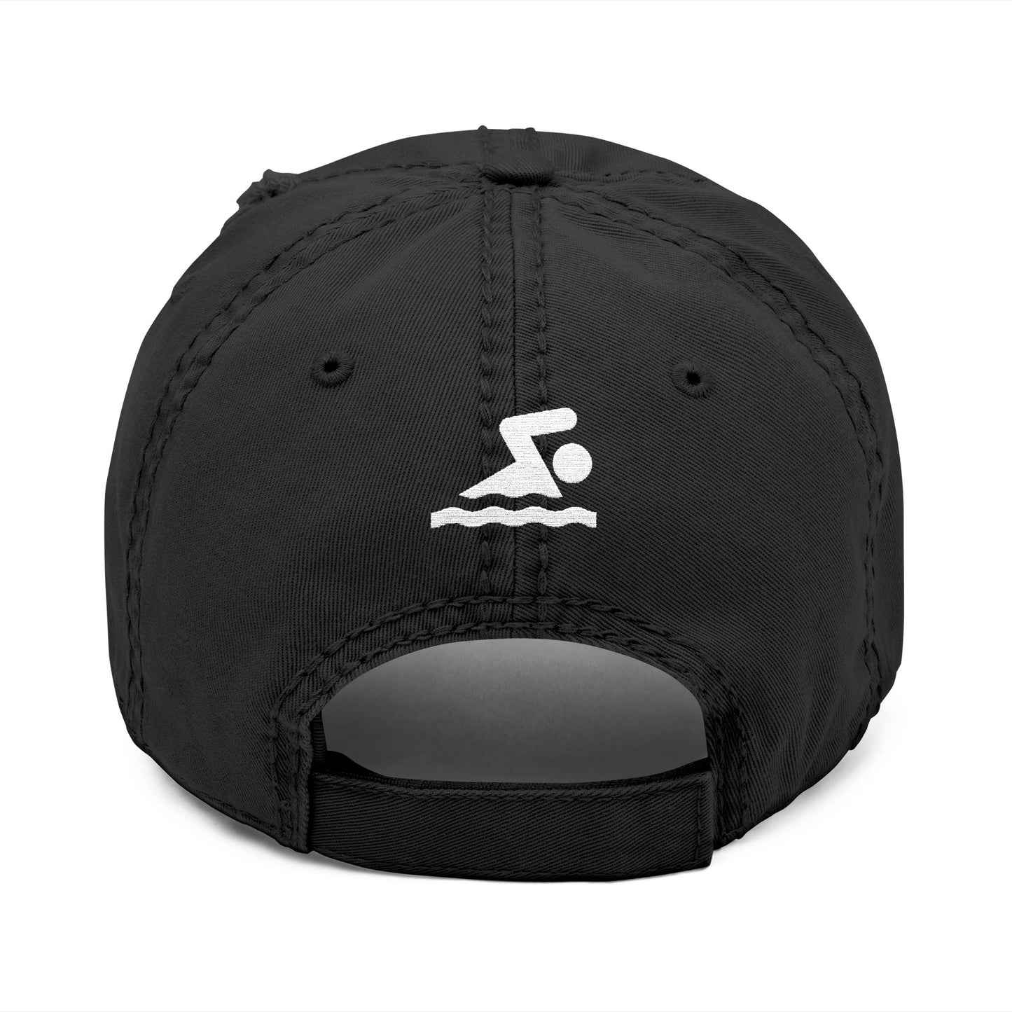 Embroidered Swim Mom Distressed Hat