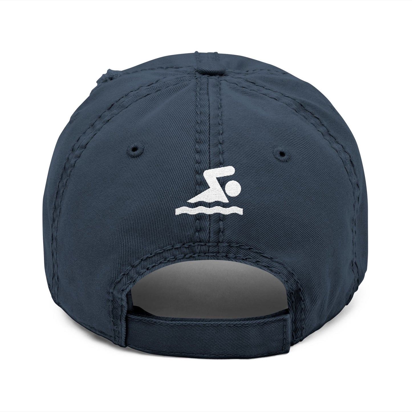 Embroidered Swim Mom Distressed Hat