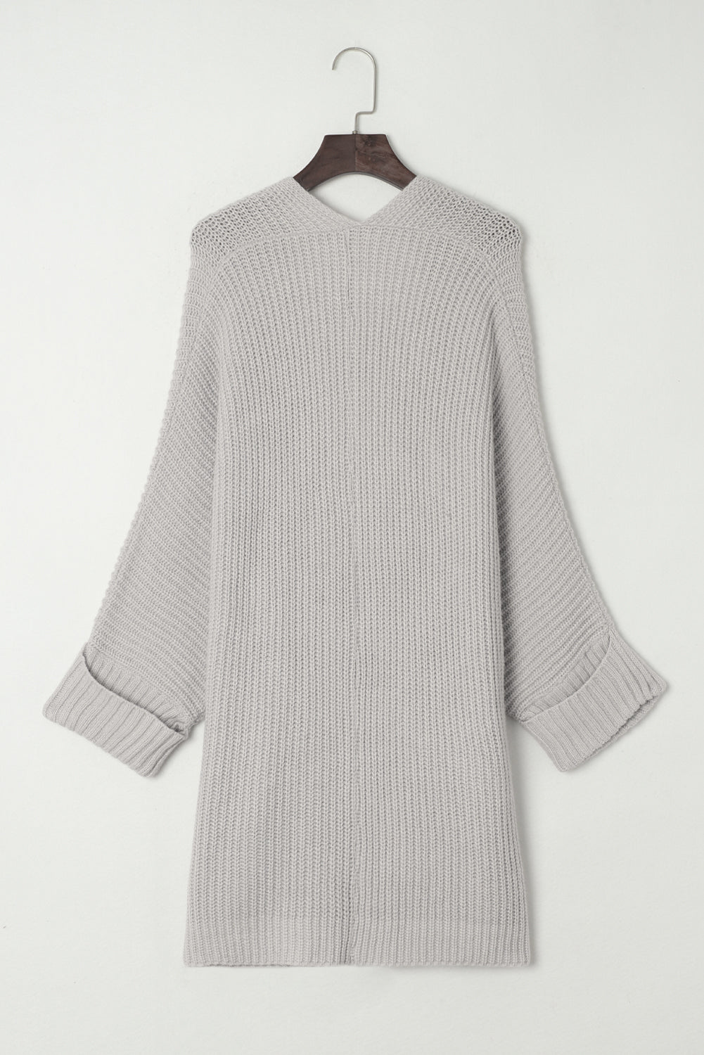 Oversized Fold Over Sleeve Open Front Cardigan