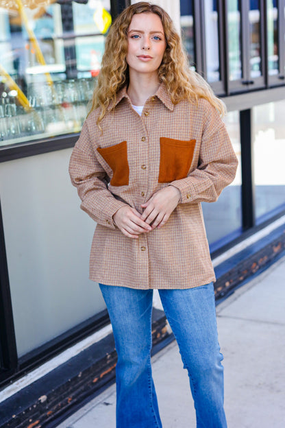 Rust Flannel Plaid Oversized Shacket