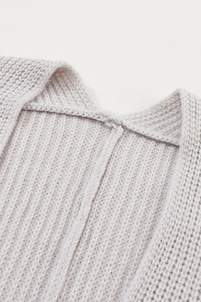 Oversized Fold Over Sleeve Open Front Cardigan