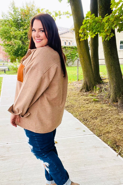 Rust Flannel Plaid Oversized Shacket