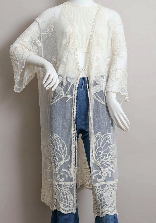 Lace Kimono with Tie String