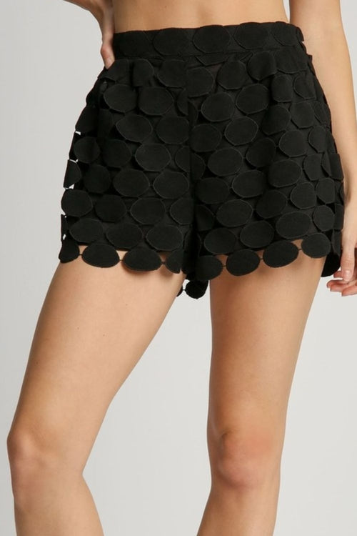 Black Polka Dot Lace Shorts