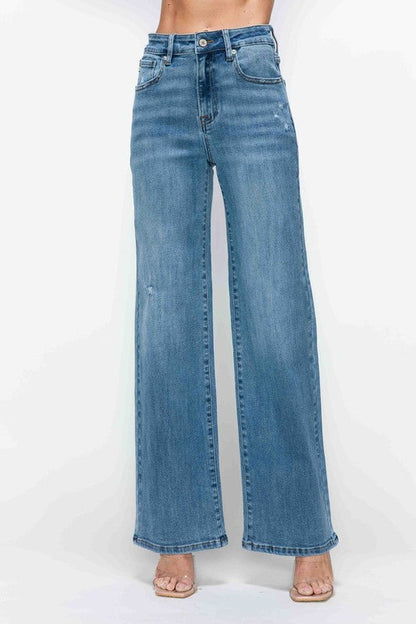 High Rise Wide Leg Jeans with Pockets