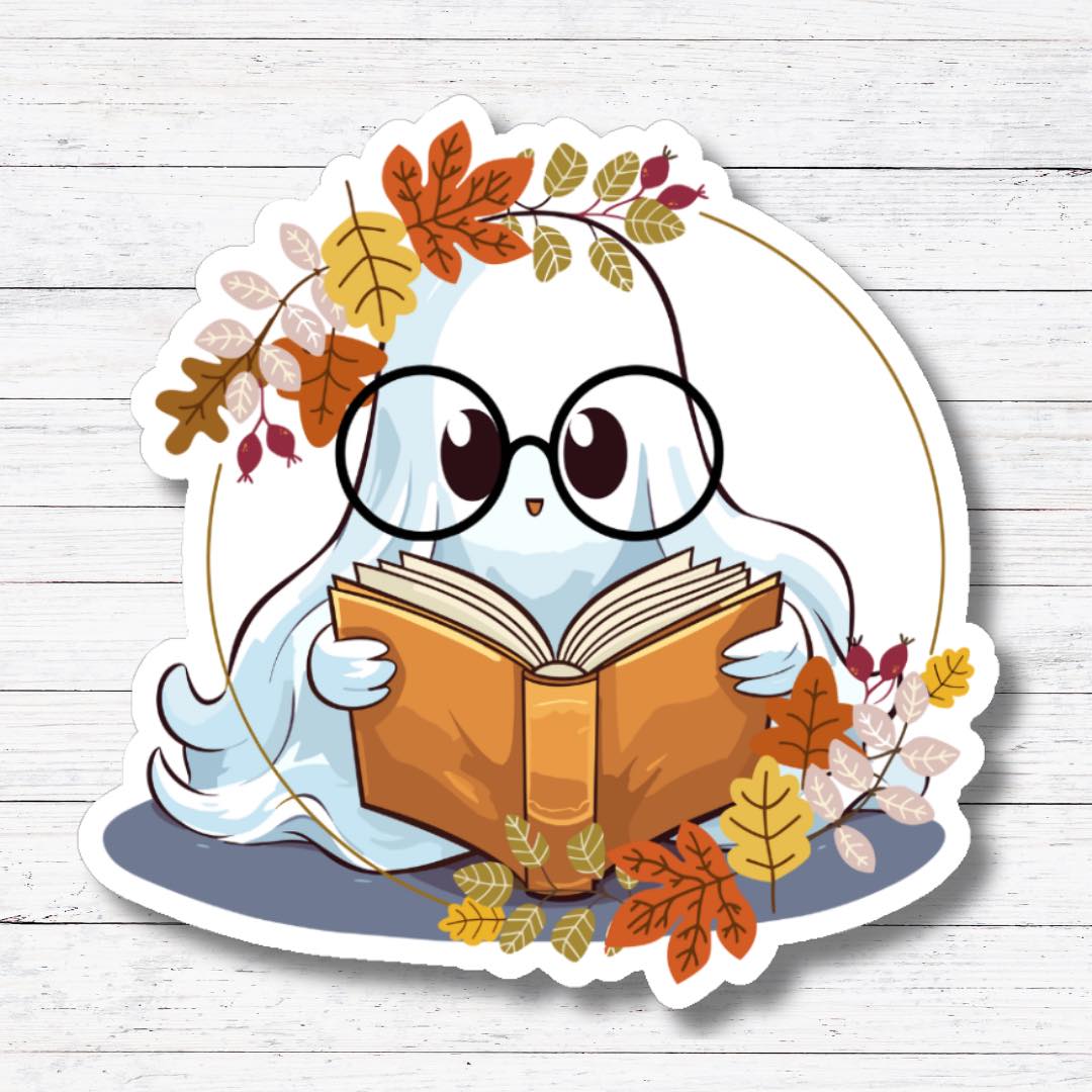 Reader with Glasses-Creepy Reader Stickers/Magnet