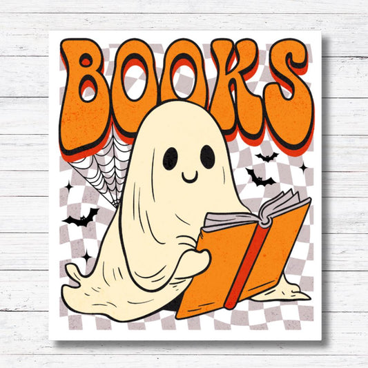 Retro Orange Books-Creepy Reader Stickers/Magnet