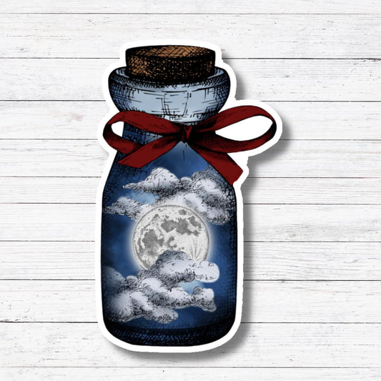 Moon-World Jar Sticker/Magnet