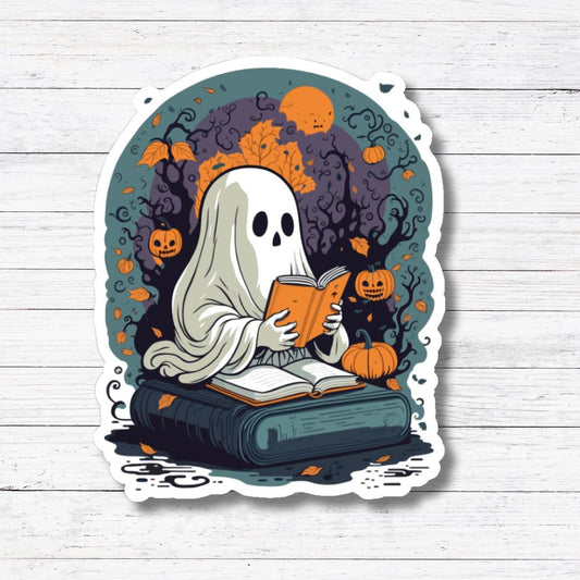 Reading by Moon Light- Creepy Reader Stickers/Magnet