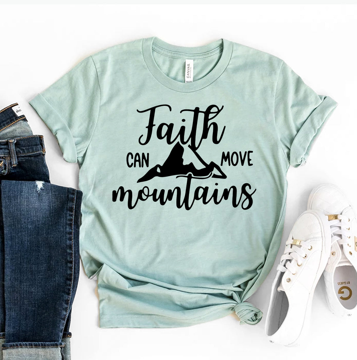 **Limited Edition March** Faith Can Move Mountains T-shirt