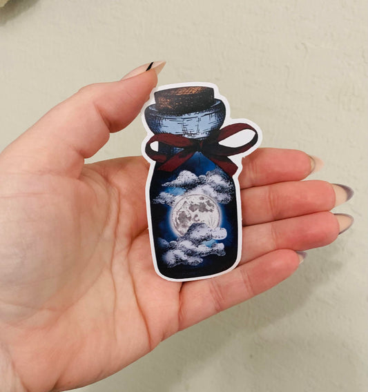 Moon-World Jar Sticker/Magnet