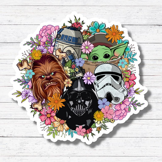 Star Wars with Flowers- Star Wars Stickers/Magnet